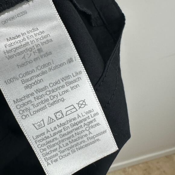 Madewell Flutter Sleeve Button Front Mini Dress Poplin Black Relaxed Medium NWT - Picture 11 of 14